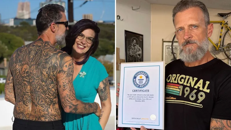 Scott Norman registra 525 caveiras tatuadas e conquista título mundial