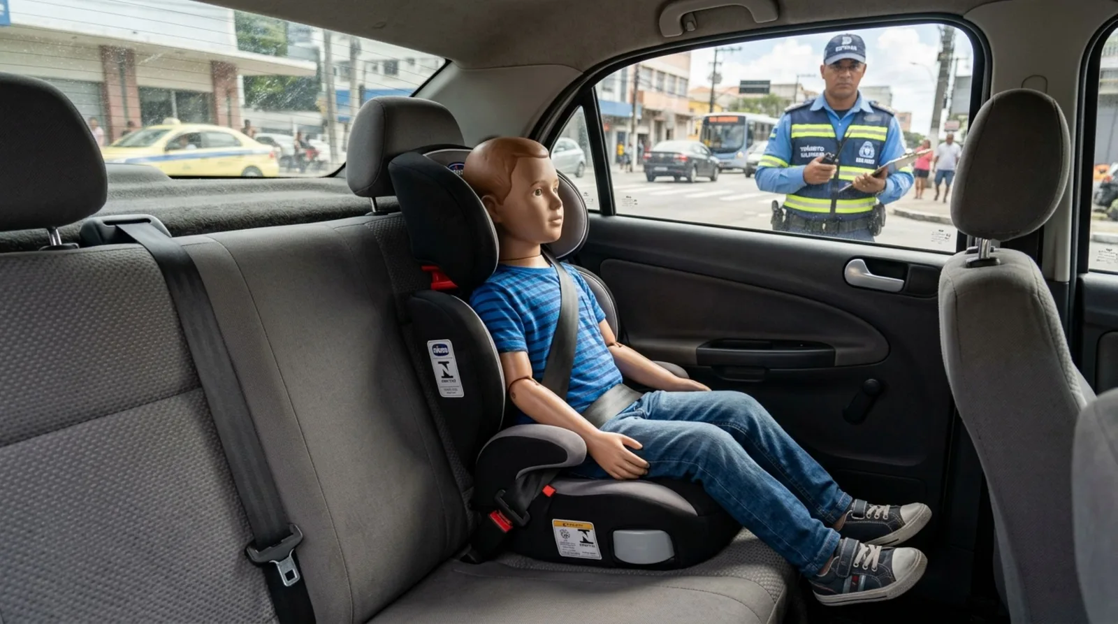 Cinto sozinho não substitui assento de elevação para criança de 6 anos