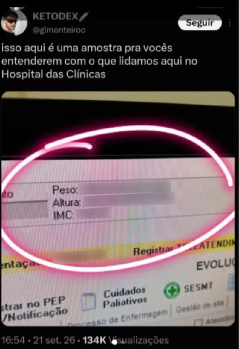 Residente do HC de Ribeirão Preto é afastado após postagem sobre paciente