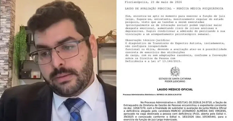 Recurso de advogado autista mantém vaga de juiz leigo, mas exercício segue suspenso