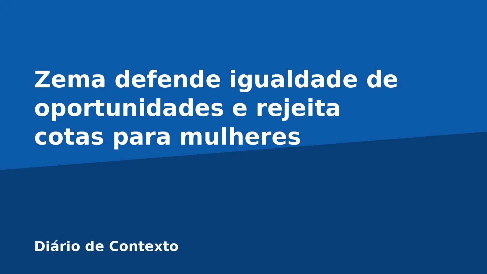 Zema defende igualdade de oportunidades e rejeita cotas para mulheres