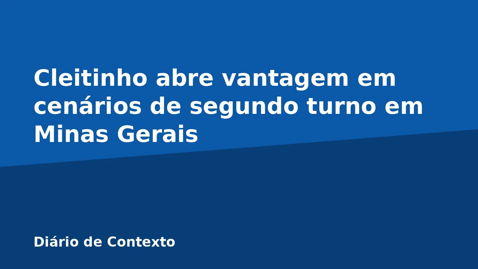 Cleitinho abre vantagem em cenários de segundo turno em Minas Gerais