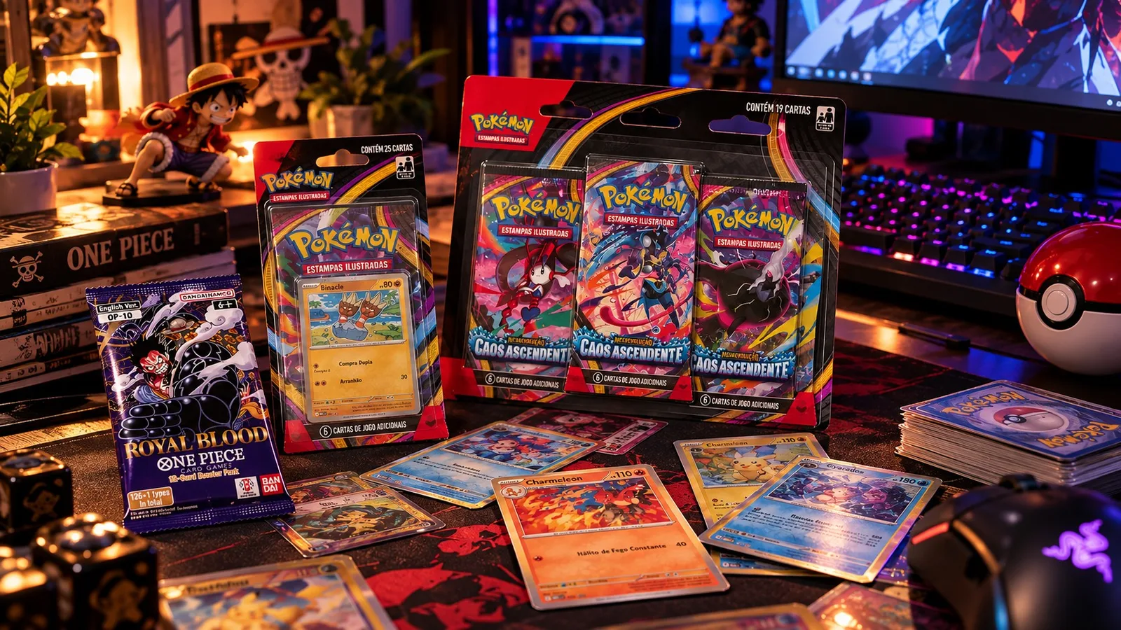 Pokémon e One Piece reúnem presentes colecionáveis de até R$ 55