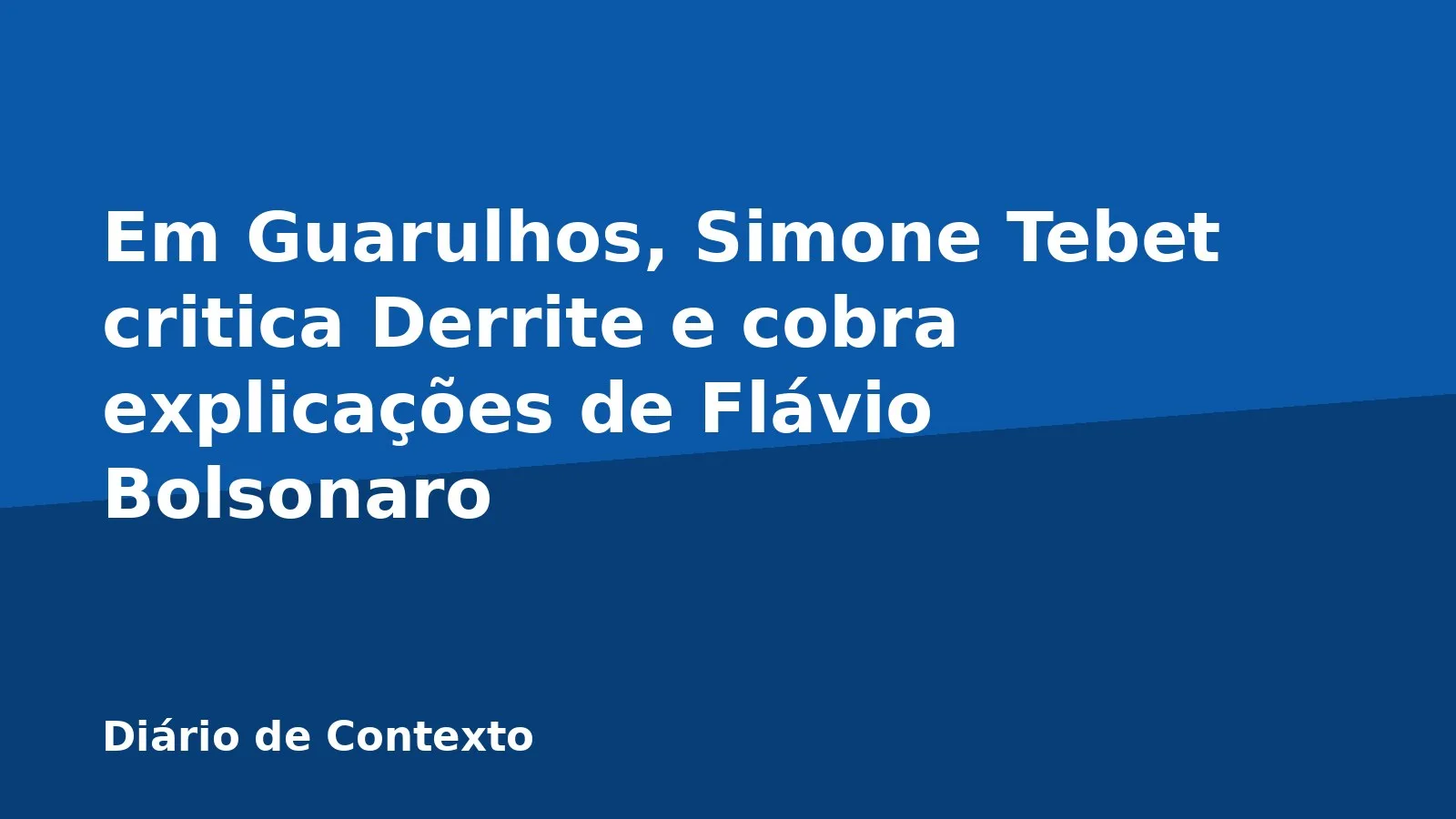 Em Guarulhos, Simone Tebet critica Derrite e cobra explicações de Flávio Bolsonaro