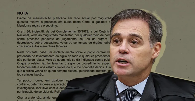 Nota de Mendonça propõe código de ética e contesta críticas de Gilmar