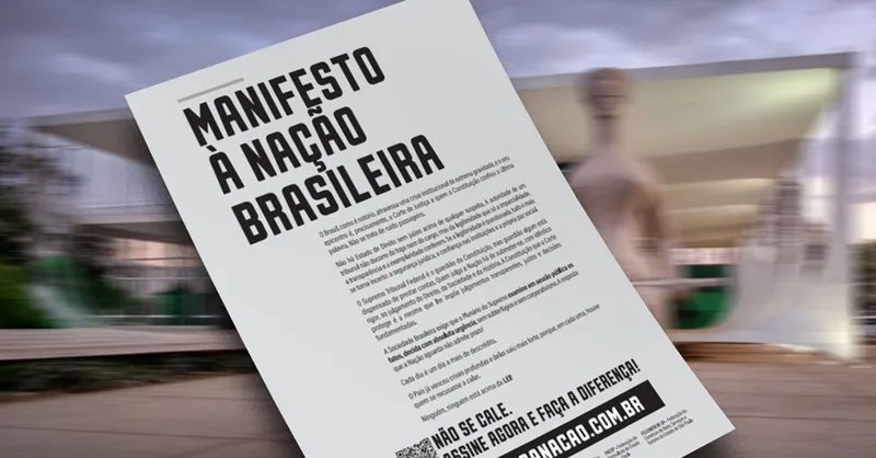 Manifesto pede ao STF sessão pública para examinar fatos ligados à crise institucional