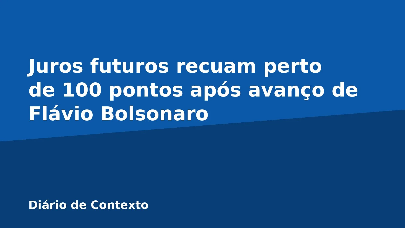 Juros futuros recuam perto de 100 pontos após avanço de Flávio Bolsonaro