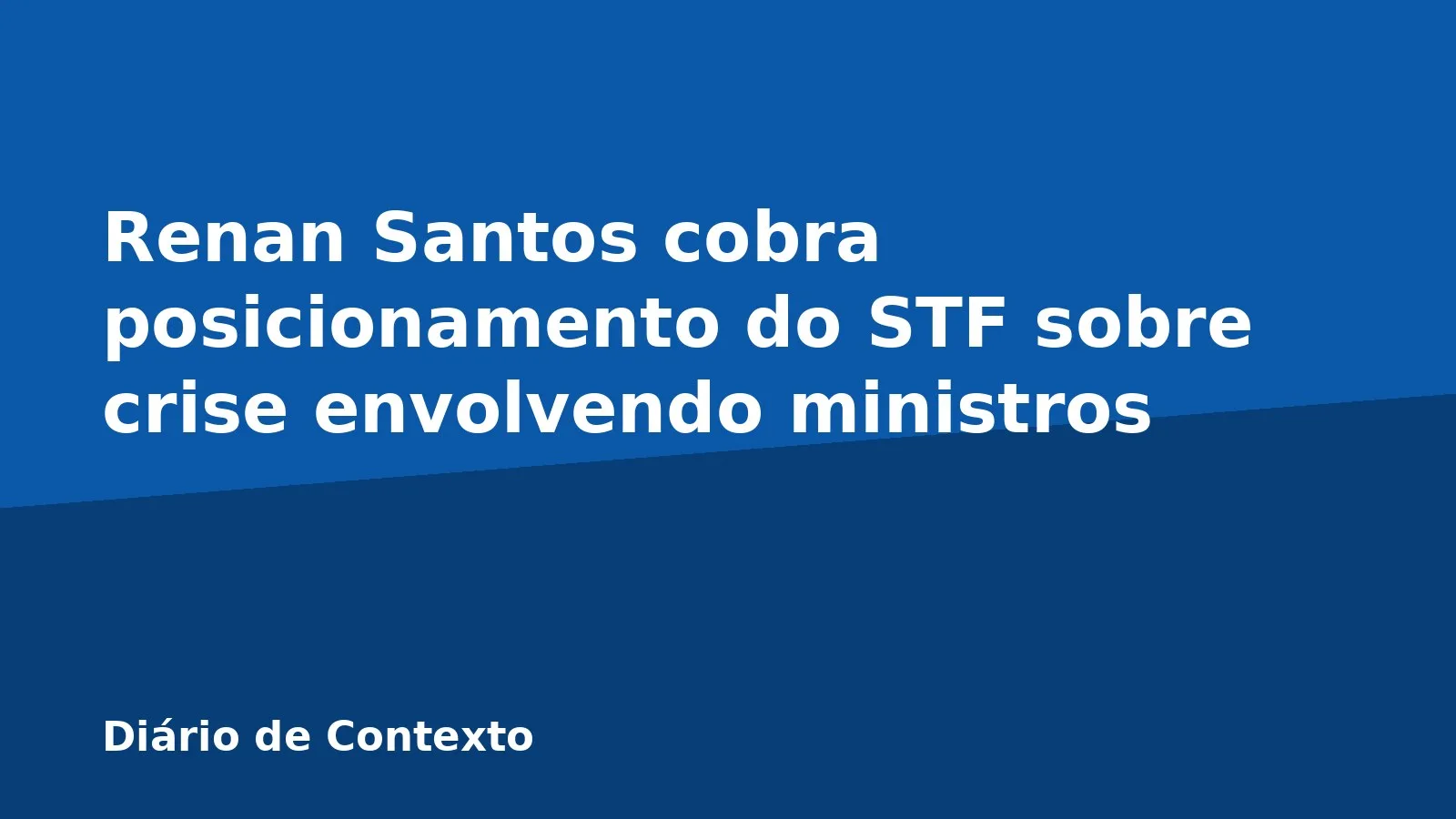 Renan Santos cobra posicionamento do STF sobre crise envolvendo ministros