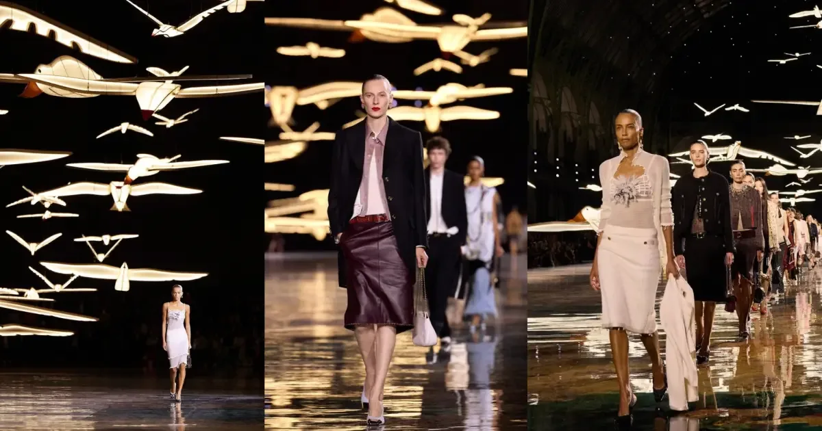 Chanel apresenta coleção Primavera-Verão 2027 com cenografia inspirada na lua e em pássaros