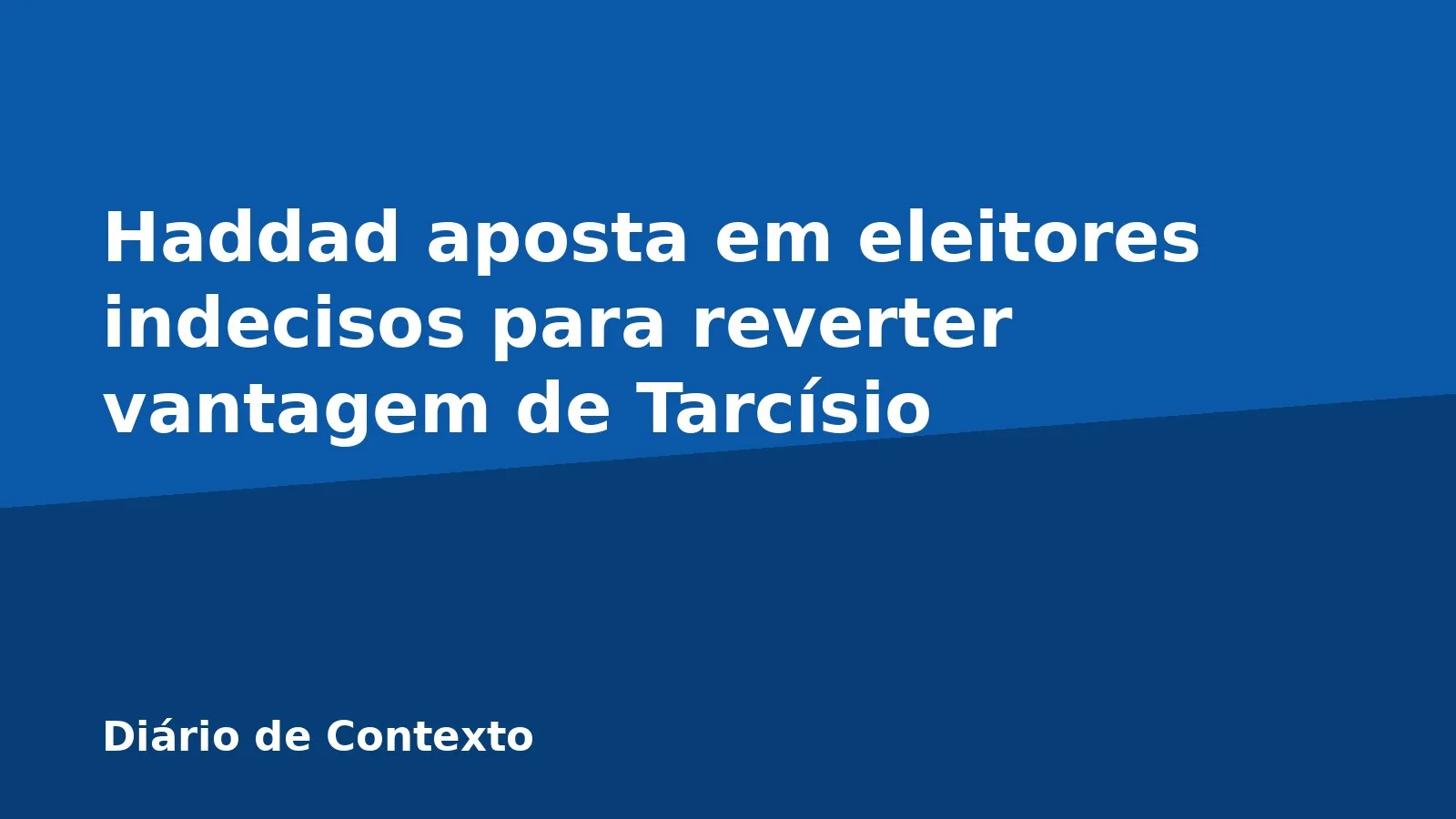 Haddad aposta em eleitores indecisos para reverter vantagem de Tarcísio