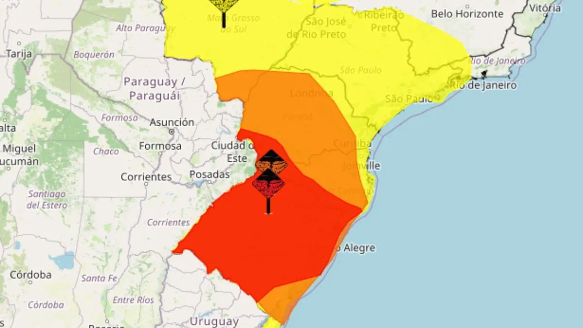 Inmet alerta para tempestades severas em três estados do Sul