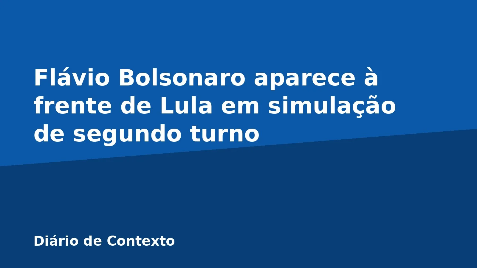 Flávio Bolsonaro aparece à frente de Lula em simulação de segundo turno