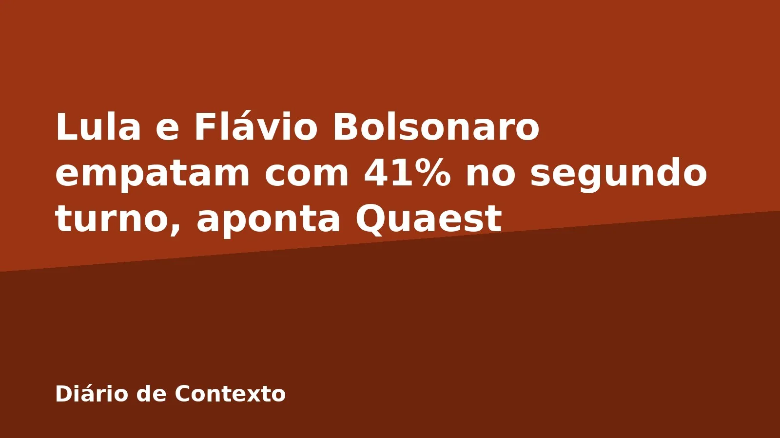 Lula e Flávio Bolsonaro empatam com 41% no segundo turno, aponta Quaest