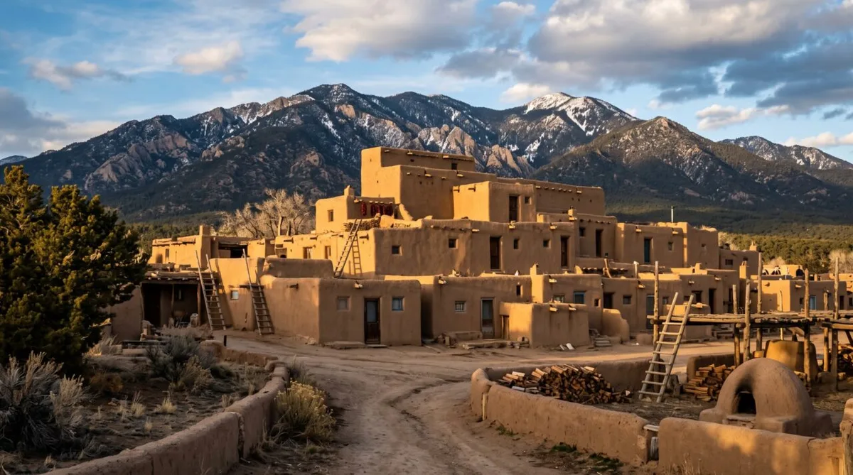 Taos Pueblo mantém moradias de adobe e técnicas tradicionais no Novo México